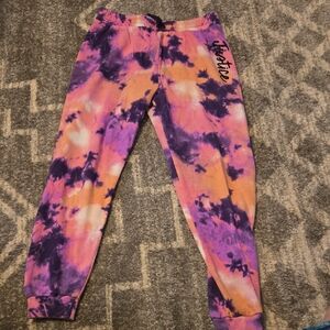 Justice Kids Colorful Tie-Dye Joggers - Pink and Purple